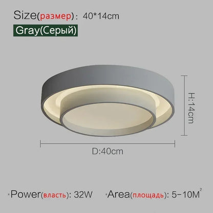 DecorBites™ LED Ceiling Light Modern Minimalist Indoor LightingFixture White Black Grey