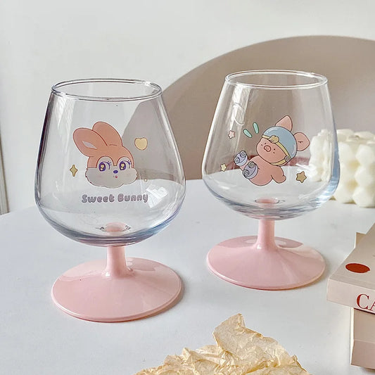 Decorbites™ Kawaii-Hasen-Glasbecher: Süßer Saftbecher für Mädchen