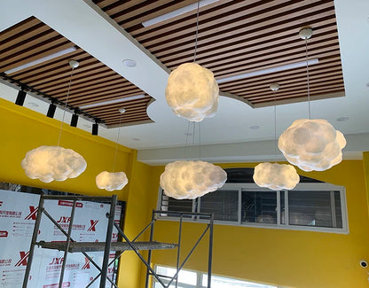 Decorbites™ Wolken-Hängeleuchte: Kreative weiße Baumwoll-LED-Hängeleuchte für Kinder und Kaffeeräume