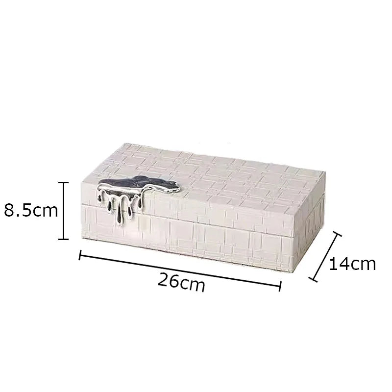 Decorbites™ Vergoldete Geflochtene Leder-Schmuckdose: Exquisites Aufbewahrungsgefäß für Kommode und Schreibtisch