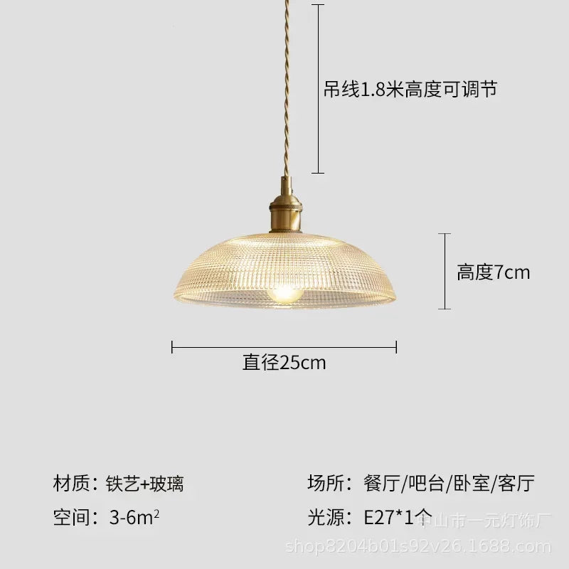 Retro Floral Glass Pendant Light