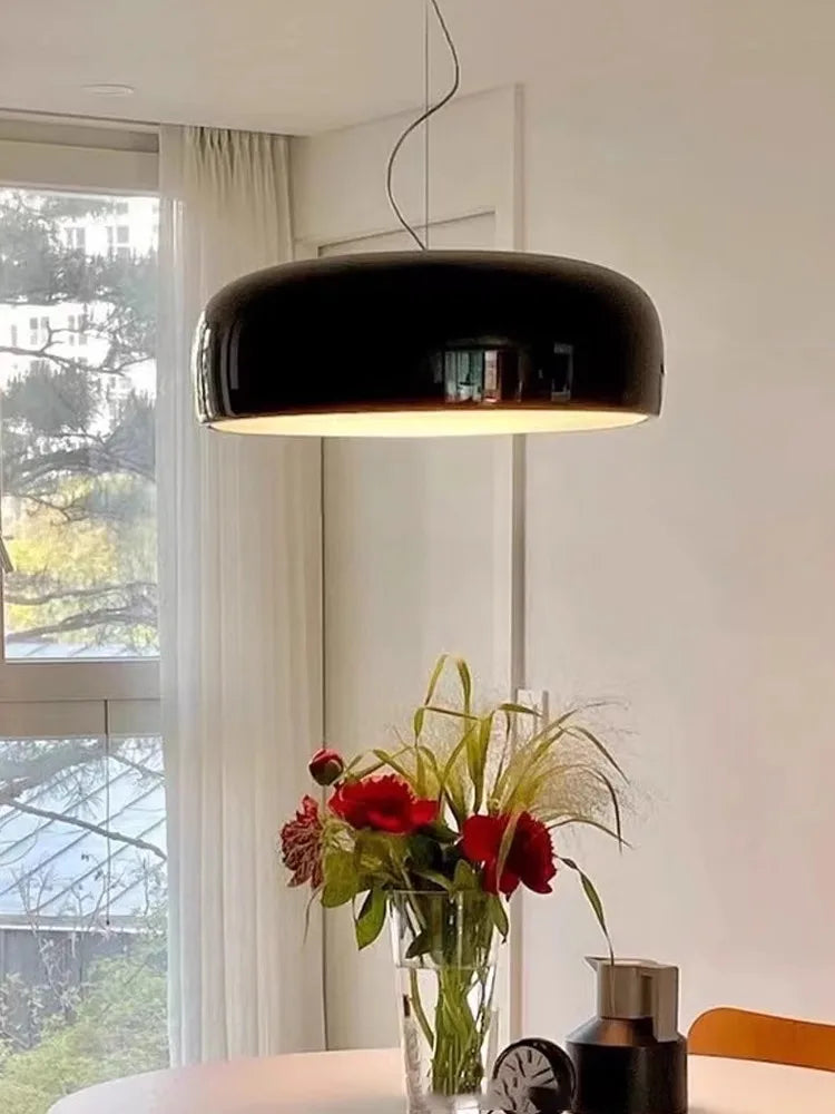 DecorBites™ Italian Minimalist Round LED Ceiling Lamp Black White Bedroom Light