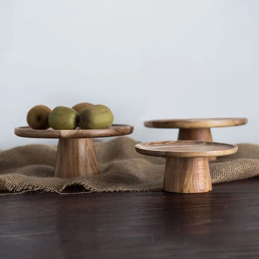 Decorbites™ Erhöhtes Holz-Kuchenplatte | Stilvolle und funktionale Servierplatten für Speisen