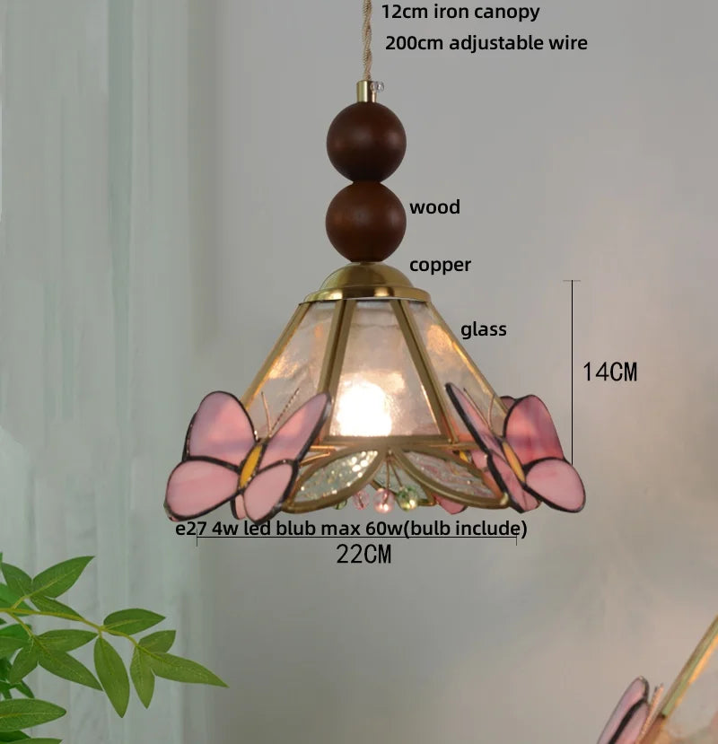 Decorbites™ Klar-Glas-LED-Pendantleuchte Tiffany-Schmetterling Hängelampe
