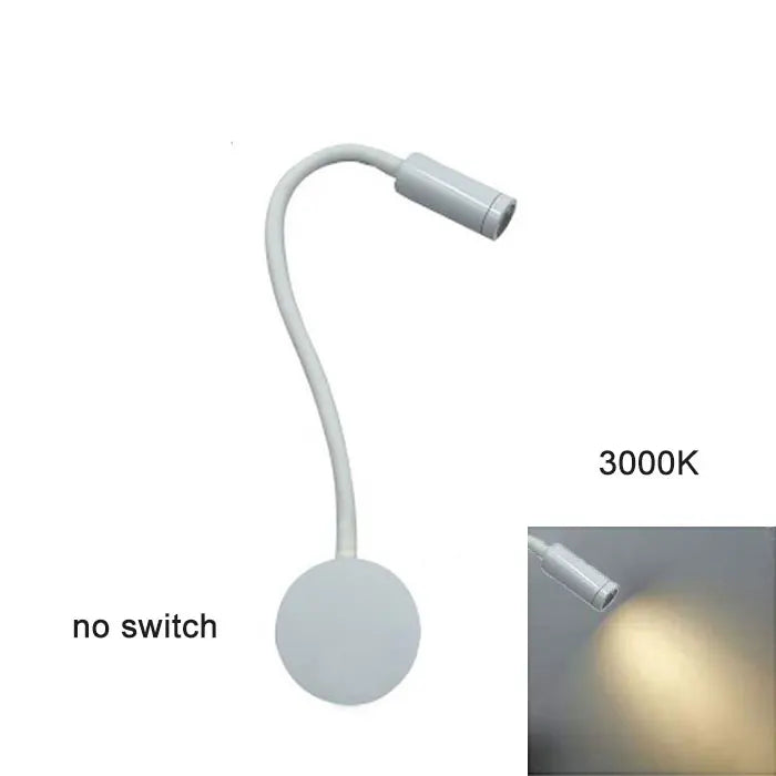 Decorbites™ dimmbare LED-Wandleuchte für Schlafzimmer, Wohnzimmer, Kinderzimmer – 3W verstellbare Gänsehals-Leselampe