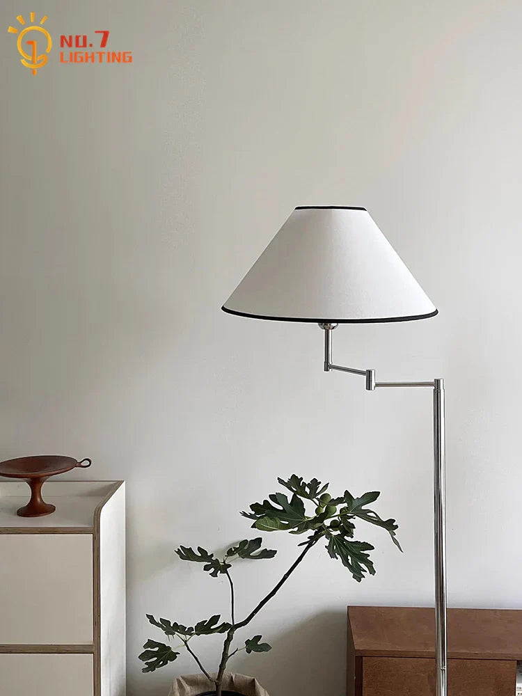 DecorBites™ Cream Rocker Arm LED Floor Lamp for Modern Living Spaces