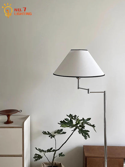 DecorBites™ Cream Rocker Arm LED Floor Lamp for Modern Living Spaces