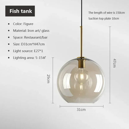 Decorbites™ Industrielles Glas-Hängeleuchte für Wohnzimmer Küchen-Kronleuchter