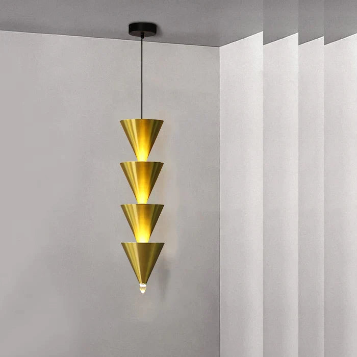 Decorbites™-Creme-Schlafzimmer-Kronleuchter: Minimalistisches Designer-Kegelförmiges Langes Linienverzweigtes Leuchtarmatur