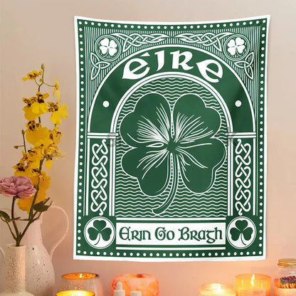 DecorBites™ Clover Psychedelic Gothic Wall Tapestry St. Patrick's Day Celtic Art