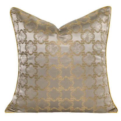 Decorbites™ Gold Quatrefoil Geometrisches Jacquard-Kissenbezug – Luxuriöse Wohnraumausstattung