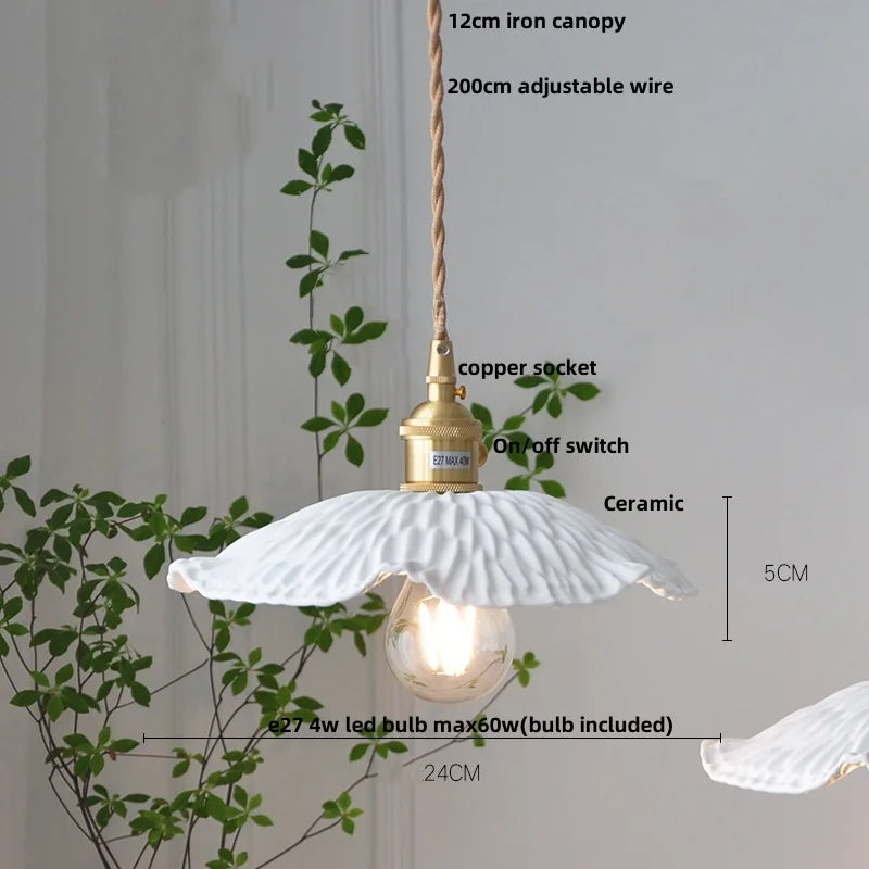 Decorbites™ Braune Holz LED-Hängeleuchte Keramik Nordisches Lichtarmatur