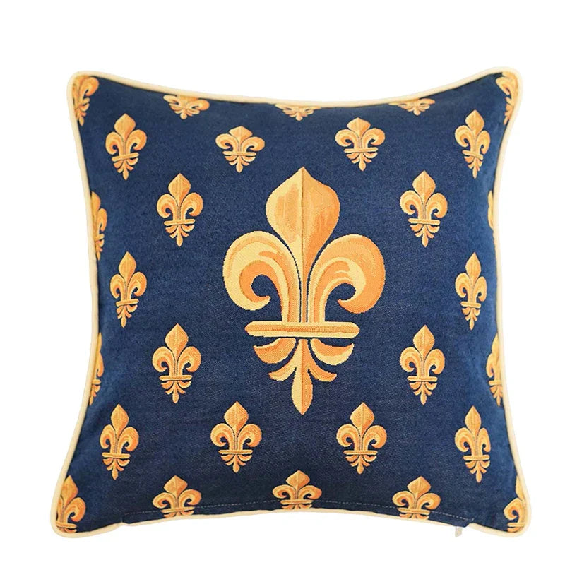 Decorbites™ Barock-Krone-Jacquard-Gobelin-Kissenbezug 45x45 cm für Wohnzimmer-Sofa