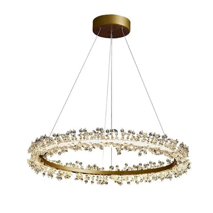 Decorbites™ Kristall-Gold-Ring-LED-Kronleuchter für die Heimdekoration im luxuriösen Wohnzimmer, Esszimmer und Schlafzimmer