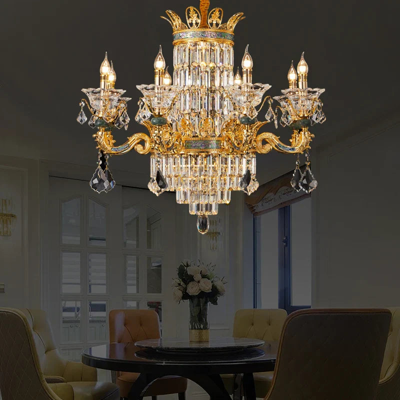 Decorbites™ Luxus-Kristall-Lüster: Elegante Kupfer Wohnzimmer Esszimmer Kerzenleuchte