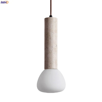 Decorbites™ Glas-Stein-LED-Pendantleuchten - Gelber Travertin Vintage-Hängeleuchte