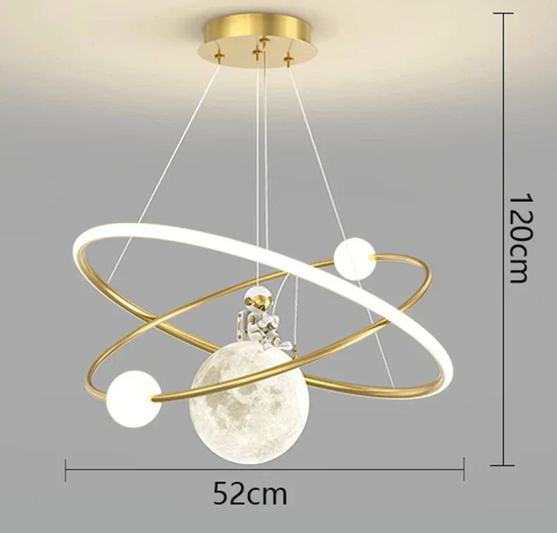 Brass Modern Pendant Light RC Dimmable Bedroom