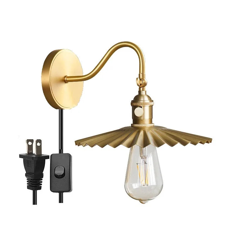 DecorBites™ Adjustable Copper Wall Sconce Edison Lamp LED - Modern Bedroom Bathroom Light