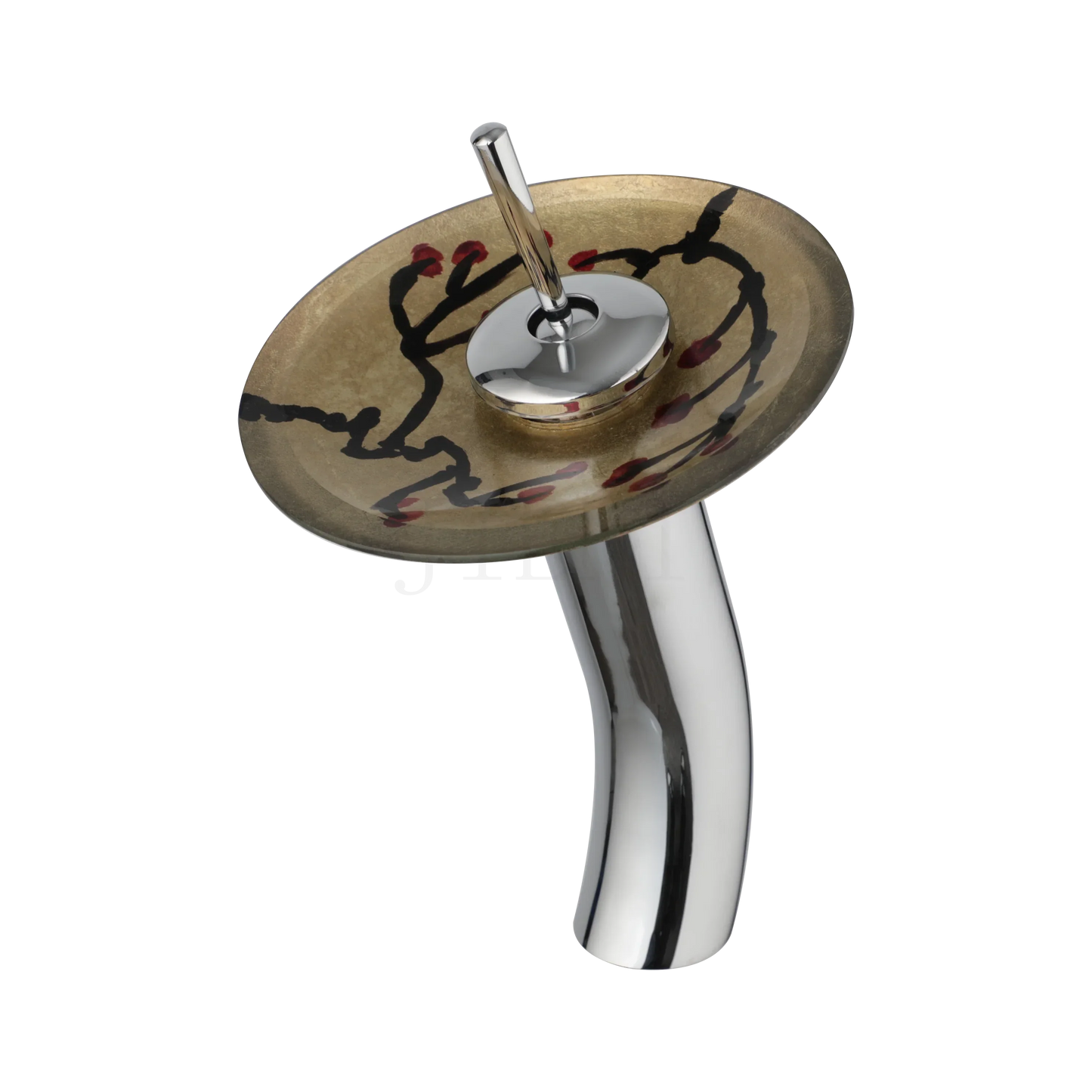 Decorbites™ Glas-Schaukel-Griff-Waschbeckenarmatur, Wasserfall-Mischbatterie, Chrom-Finish