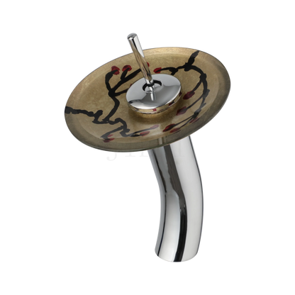 Decorbites™ Glas-Schaukel-Griff-Waschbeckenarmatur, Wasserfall-Mischbatterie, Chrom-Finish