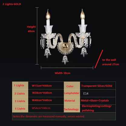 DecorBites™ Crystal Wall Lamp for Bedside Aisle Ktv LED Lights