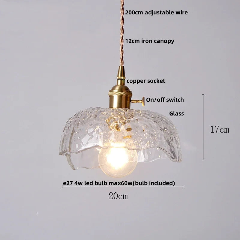 DecorBites™ LED Brass Pendant Lamp Modern Clear Glass Dining Light