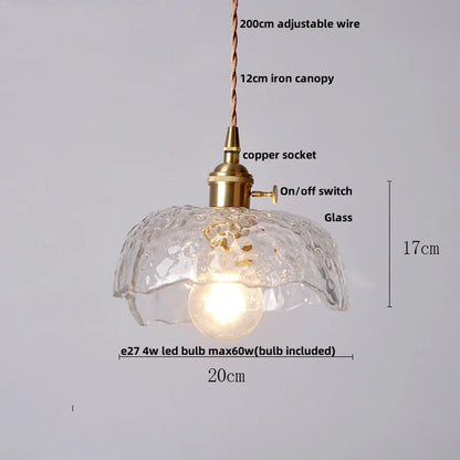 DecorBites™ LED Brass Pendant Lamp Modern Clear Glass Dining Light