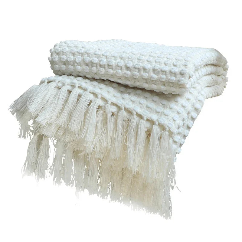 White Nordic Travel Blanket
