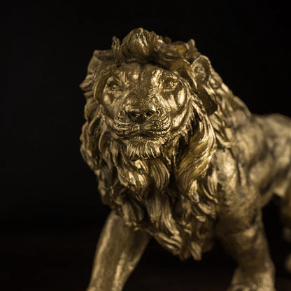 DecorBites™ Golden Lion King Figurine: Modern Office & Home Decor Statue