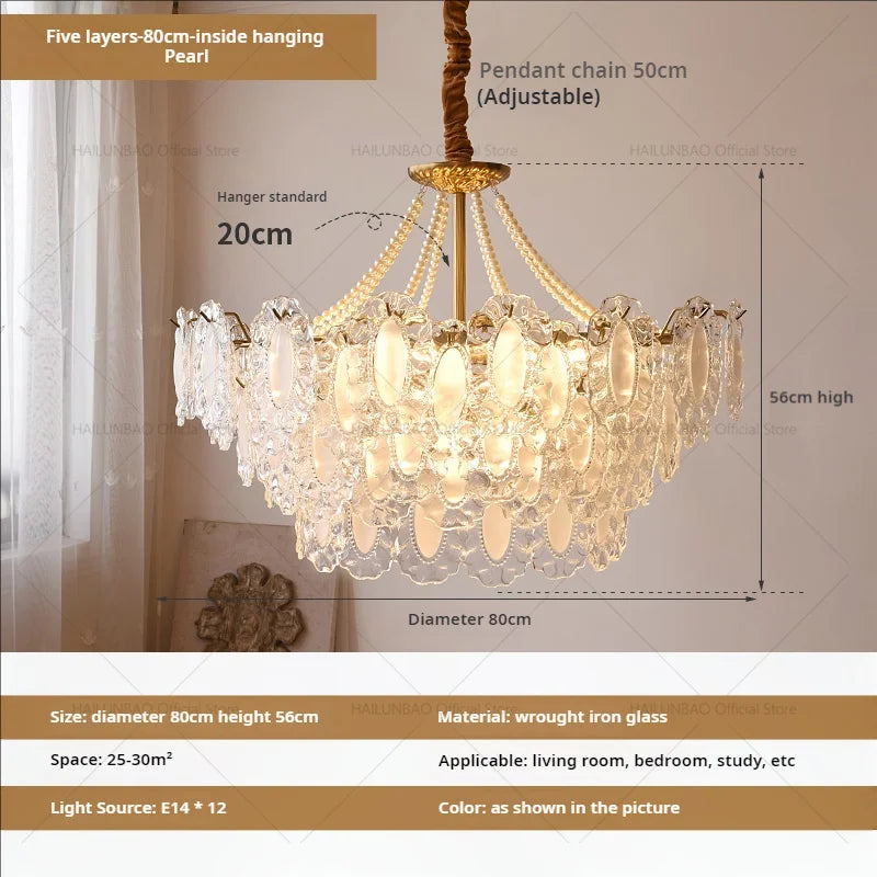 DecorBites™ Cream Wind Crystal Chandelier - Elegant French Design for Luxury Living Spaces