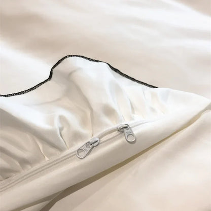 Decorbites™ Korean Lace Ruffles Bettwäsche-Set mit schwarzem Schleifenakzent