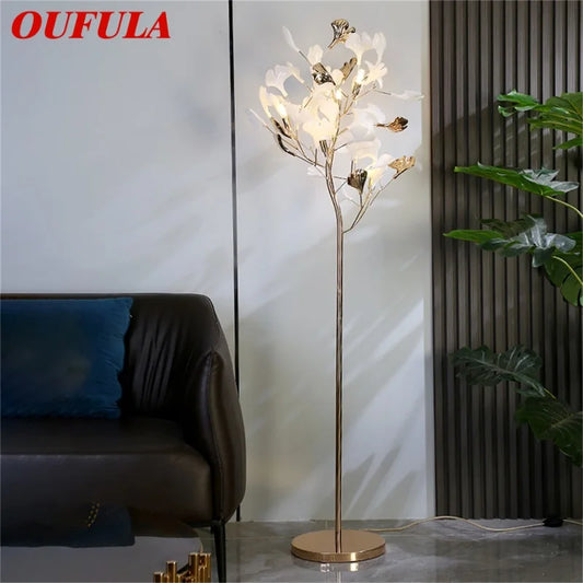 Decorbites™ Ginkgo-Blüten-Bodenleuchte – Moderne LED-Dekoration für das Wohnzimmer im Haus