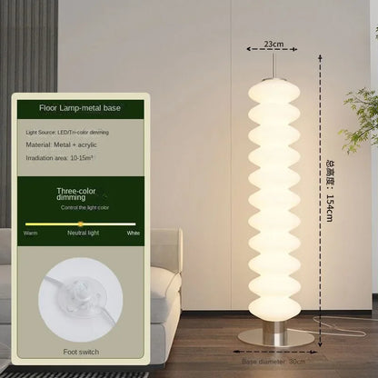 Decorbites™ Sahne-Zucker-Kürbis-Stehlampe für elegante Atmosphäre im Wohnzimmer und Schlafzimmer