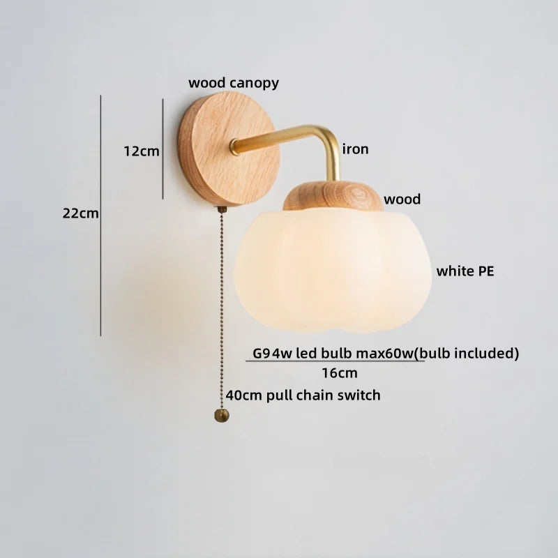 Decorbites™ Baumwoll-LED-Wandleuchten mit Zugschalter für Restaurant, Wohnzimmer, Schlafzimmer