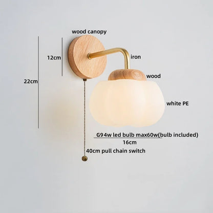 Decorbites™ Baumwoll-LED-Wandleuchten mit Zugschalter für Restaurant, Wohnzimmer, Schlafzimmer