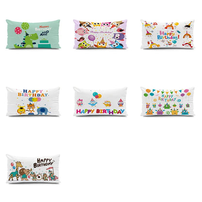 Decorbites™ Dinosaurier-Tier Fröhliches Geburtstags-Kissenbezug - Kinder-Heimdekoration - Kurzer Samt
