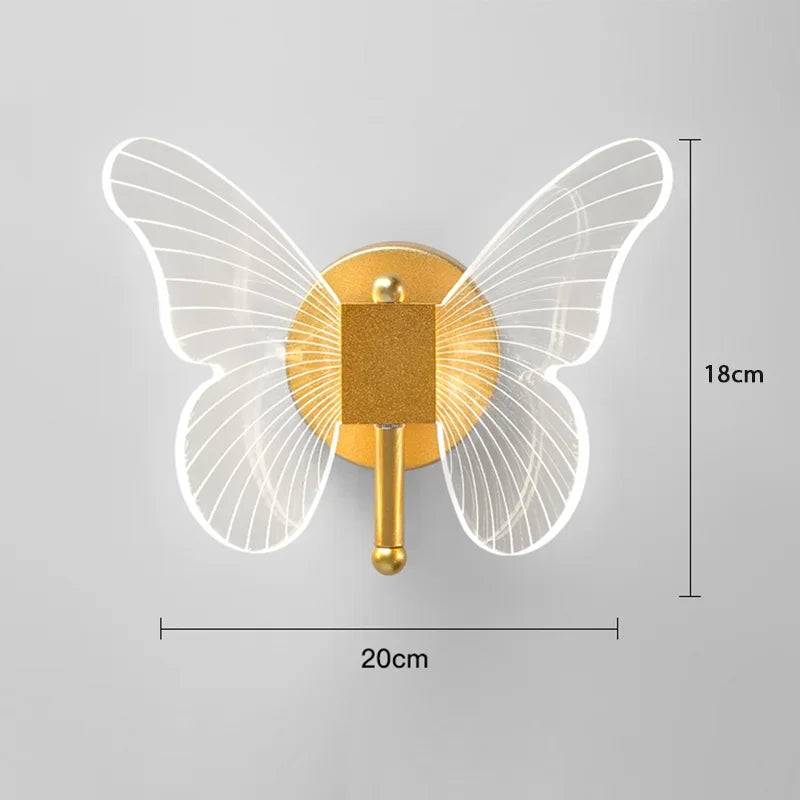 Acrylic Butterfly LED Chandelier 9-Head Staircase