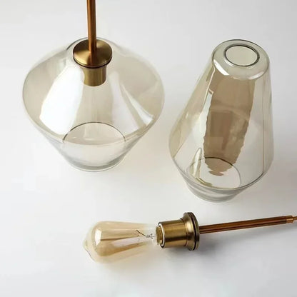 Decorbites™ Glasleuchter: Bernsteinfarbene Pendelleuchten für Esszimmer, Wohnzimmer, Schlafzimmer, Hotel, Café