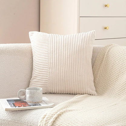 DecorBites™ Corduroy Striped Body Pillow: Soft Lumbar Support & Cozy Home Decor