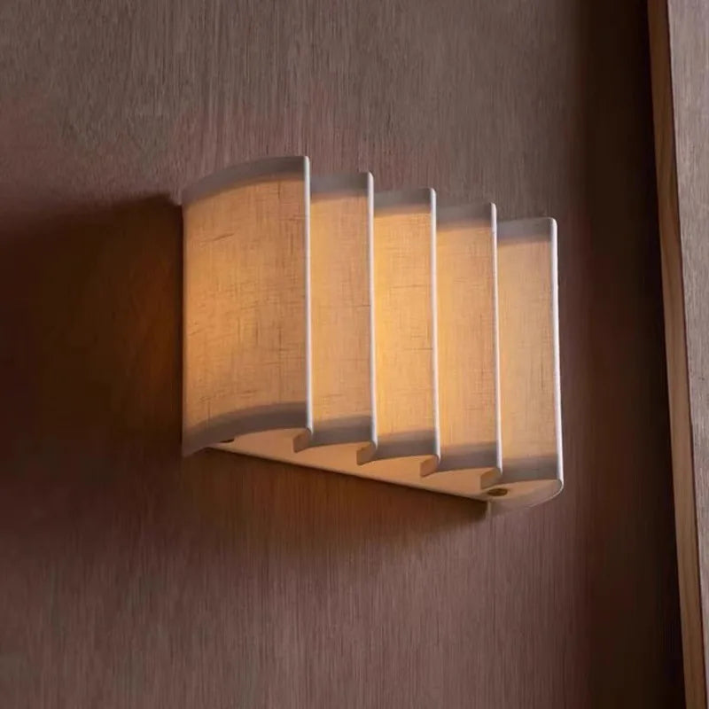 Decorbites™ Japanisches Stoff-LED-Wandleuchte für Hotel-Wohnzimmer, Schlafzimmer, Retro-Wandleuchten