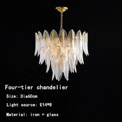 Decorbites™ Blatt-Glas-Hängeleuchte: Moderner Luxus-Kristall-Aufhänger für Wohnzimmer, Restaurant, Schlafzimmer.
