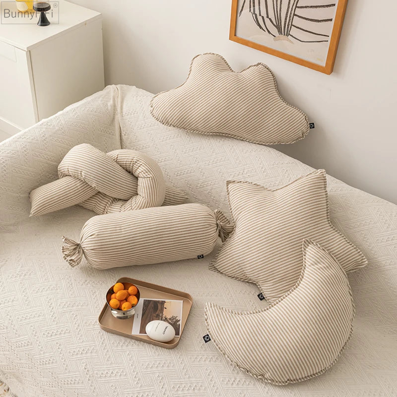 Decorbites™ Kinderzimmer Party Sofa Stuhl Auto Dekoratives Weiches Kissen Stern Mond Streifen