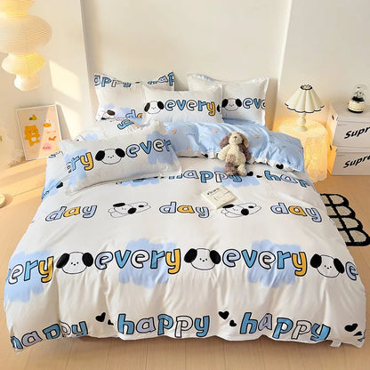 Decorbites™ Brief mit fröhlichem Hündchen-Druck für Bettwäsche-Set für Einzel- und Doppelbett, 3/4 Teile