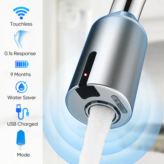 Decorbites™ Intelligenter Sensor-Mischbatterie für Badezimmer und Küche – Wassersparender Adapter mit Rotlicht