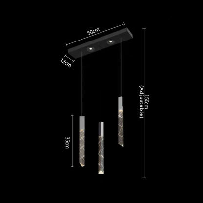 DecorBites™ Crystal Column LED Chandelier: Luxury Pendant Lamp for Staircase, Modern Home Decor Lighting