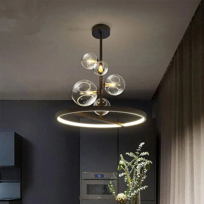 Decorbites™ Glasball-LED-Kronleuchter: Moderne lange Pendelleuchte für Wohnzimmer und Geschäft