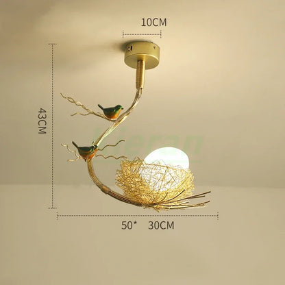 Decorbites™ Vogelnest-Glas-LED-Deckenleuchte für modernes nordisches Wohnzimmer-Dekor
