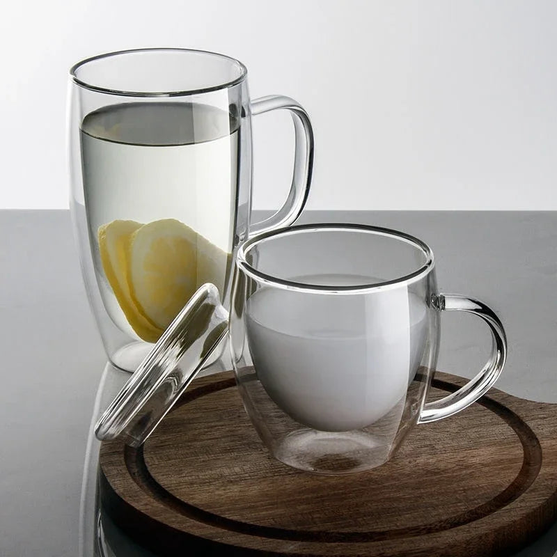 Decorbites™ Doppelwandiges Bier-Whiskey-Wein-Glas-Tee-Kaffee-Tumbler-Becher mit Deckel