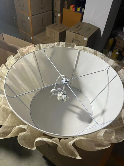 DecorBites™ Creamy White Fabric Pendant Light for Dining Room, Handmade Nordic Minimalism Design