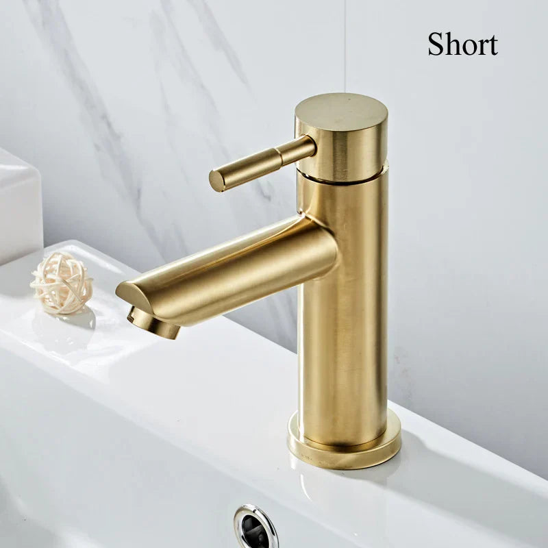 Decorbites™ Gold Beckenarmatur: Edelstahl-Einhebelmischer für Badezimmer und Küche